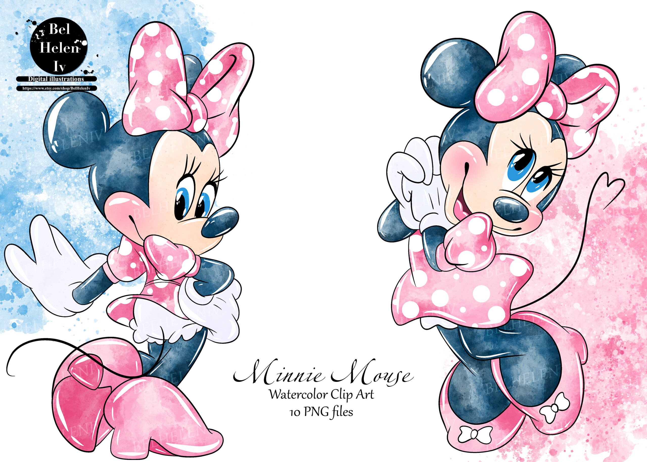 Minnie Watercolor, Minnie Mouse Clipart, Minnie Watercolor Clipart, Minnie  Mouse Png, Minnie Clip Art, Minnie Png, Minnie Mouse, Minnie 