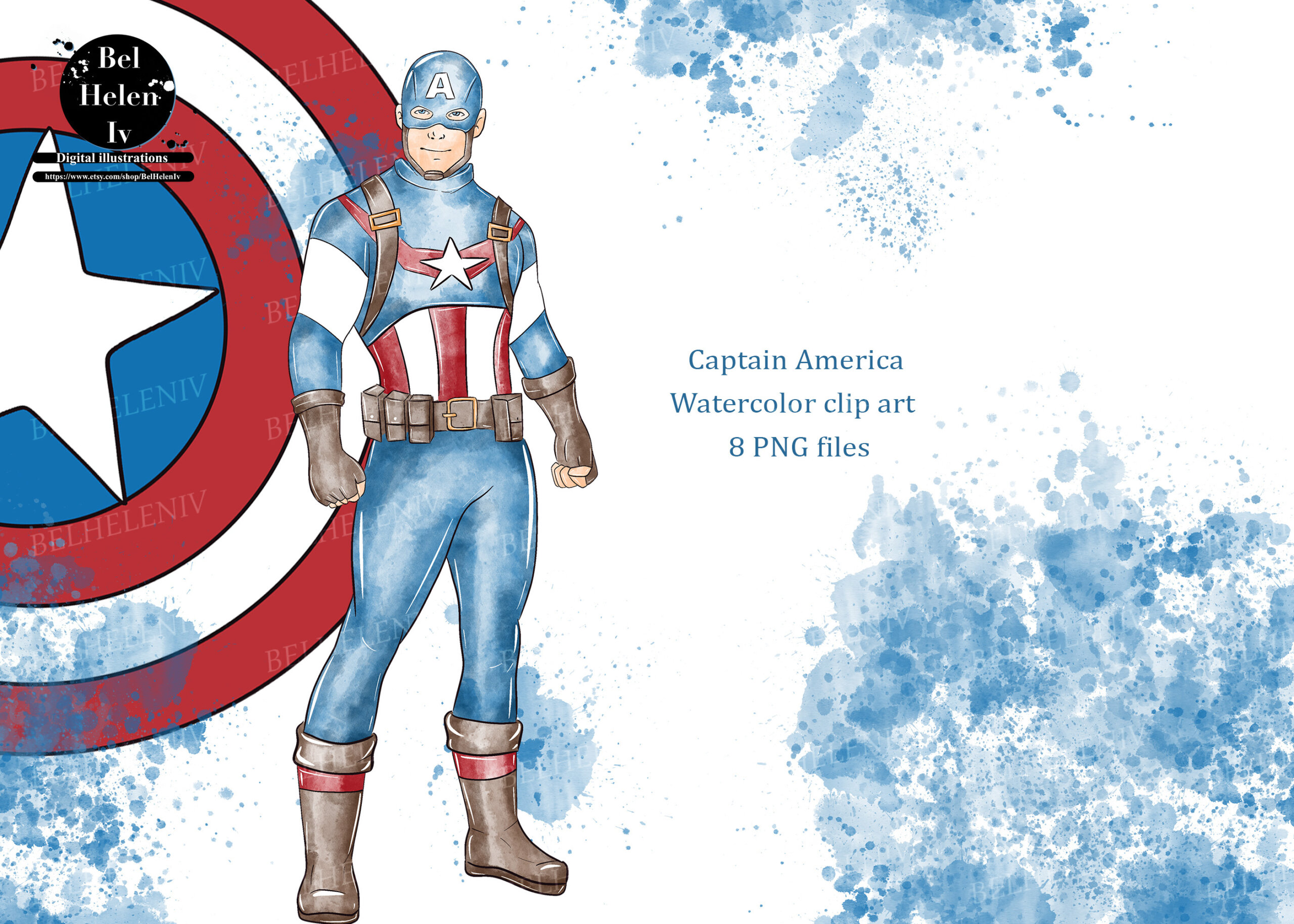 captain america superhero clipart