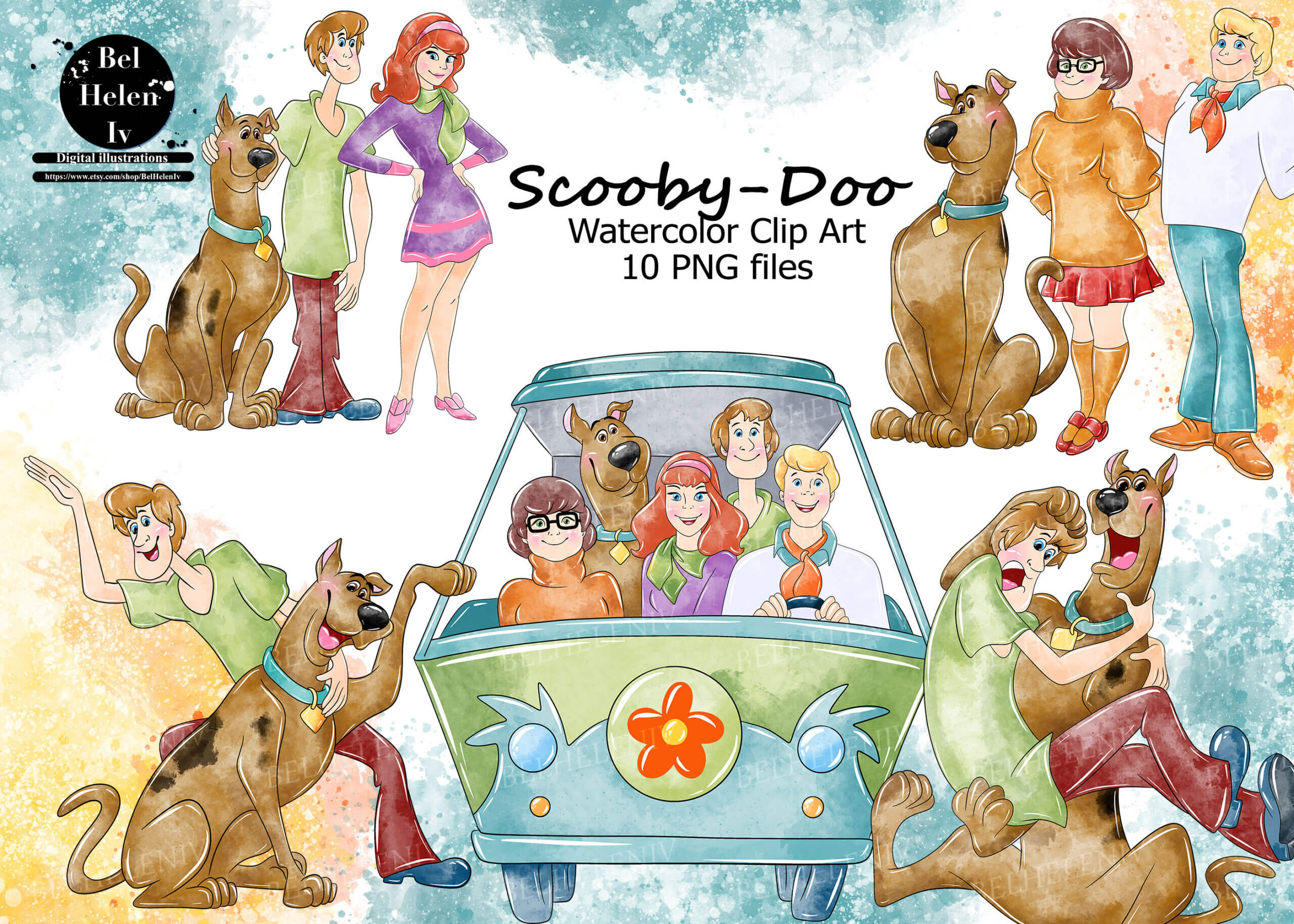 Drawings To Paint & Colour Scooby Doo - Print Design 023